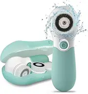 Spin Facial Cleansing Brush by TOUCHBeauty, 360° Rotating Facial Brush for Cleaning and Exfoliating with 3 Skin Care Spin Brushes & Anti-Slip Silicone Handle, 3 in 1 Upgraded Cleanser Kit (Green)