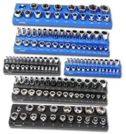 Magnetic Socket Organizer Set 6PCS Socket Holder Holds 150 Pieces 1/4", 3/8",