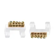 4Pcs 5 Positions Screw Terminal Block Machine Ground Wire 100A Double Row