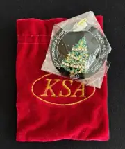 Christmas Tree KSA Austrian Crystal Brooch Pin Handset Handmade NWT