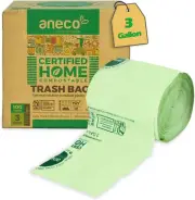 Compostable 3 Gallon Food Waste Bags, 100 Count, TUV & BPI Certified