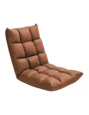 [SOGA] Foldable Lounge Floor Recliner Adjustable Gaming Sofa Bed in Coffee