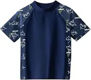 PAEHUIMT Badeshirt UV Kinder Jungen, Badebekleidung Kurzarm, Kleidung Junge, Schwimmshirt, Hai-Muster
