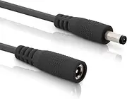 InLine - DC Extension Cable, Universal Power Supply Extension Cable for Amazon Echo Dot, LED Strips, Security Cameras, DC Plug/Female 4.0 x 1.7 mm, Black, 2 m