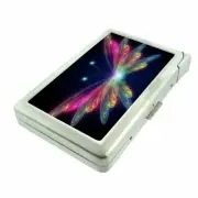 Rainbow Butterfly Em2 Cigarette Case with Built in Lighter Metal Wallet