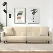 Sofa Bed with Cushions Cream Fabric,Sofa Bed Sleeper Sofa with Adjustable Backrests for Comfortable Seating and Sleeping, Cream Living Room Furniture