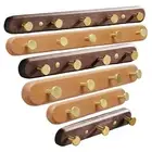 1x Wall Mounted Coat Hanger Rack Wood Key Bag Hanger Hooks No Punch Coat Hooks