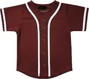 [Hat and Beyond] Kids Baseball Jersey Button Down T Shirts Active Uniforms XXS-XL 5KSA0002