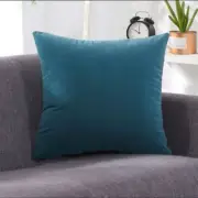 Peacock Blue Sofa Throw Pillow Dutch Fleece (Insert + Cushion Cover) 14 X 14