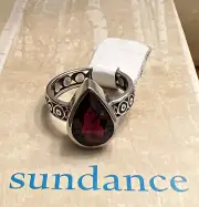 NWT Sundance Catalog Silver “Teardrop Garnet Ring” Size 6 $148