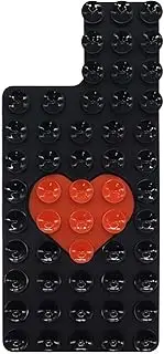 BQLQBQLQ Suction Phone Case Mount,Silicone Phone Suction Grip, Anti-Slip Hands-Free Mobile Accessory Holder,Hands-Free Fidget Toy Mirror Shower Phone Holder (Black+red)