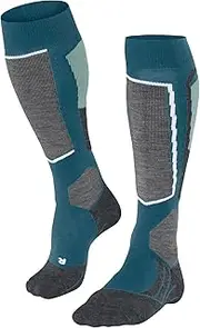 [FALKE] Women's SK2 Ski Socks Merino Wool Black Navy Blue Grey More Colours Thick Thermal Padded Long Ski Sock Cushioned Sole Breathable Quick Dry For Skiers Of All Abilities 1 Pair