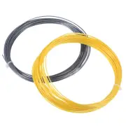 2Pcs 16L 39ft 1.25mm Tennis String Polyester Hard Thread Concave, Yellow/Grey