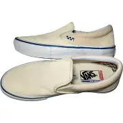 Vans Classic Slip On Skate Shoes 7.5 Mens Classic White Raw Canvas NEW