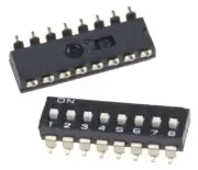 Omron DIP SWITCHES 5Pcs 500V AC 25mA 8-Way 8P Slide Actuator, Surface Mount