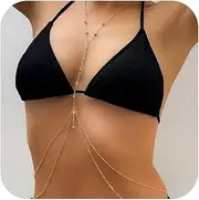 [MODRSA] Body Chain Belly Chain Silver Gold Waist Chain Body Chain Jewelry for Women Body Jewelry for Women Waist Chains Belly Chains for Women Chain Bra Lingerie