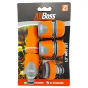 AgBoss 1/2" Garden Hose Connector Fitting Set with Spray Nozzle