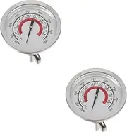BESPORTBLE 2pcs Stove Guage Oven Thermometer Internal Oven Gauge BBQ Guage Temperature Guage Barbecue Temperature Measuring Gauge Grill Smoker Temp Gauge Accurate Thermometer White Alloy