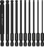 Ball End Hex Head Allen Wrench Drill Bit Set (10PCS SAE 5/16” to 5/64”), LATTOOK