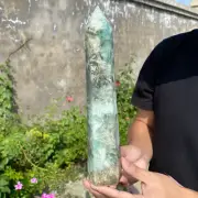 3lb Natural colourful Fluorite Obelisk Quartz Crystal Wand Tower Point Healing