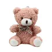 Plush Bow Bear Keychain Cartoon Animal Pendant Keyring Fashionable Couples Key Rings Jewelry for Backpacks and Phones off white1