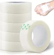 Breathable Medical Tape, 6 Rolls 1.25cm * 9.1m Waterproof First Aid Tape, Clear Medical Tape for Snore Reducing, First Aid, Personal Use (White)
