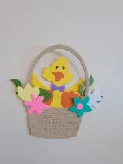 1 Springtime Basket with Duck/duckling Bird Cardstock diecuts For scrapbook card