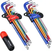 18-Piece Hex Key Allen Set, Hex Key Set SAE & Metric Extra Long Arm Ball End Se