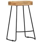 Gavin Bar Stools Kitchen Wooden Stool Chair 2 pcs Solid Mango Wood vidaXL
