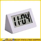Mini LCD Digital Electronic Desktop Time Clocks Silent Desk Clocks (White)
