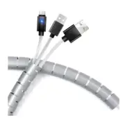 1Pc 1.5/2m Flexible Spiral Pipe Cord Protector Cable Organiser Winder Wrap