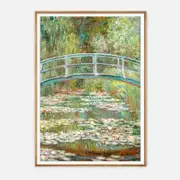 Galrie Monet’s Japanese Bridge Art Print Iconic Impressionist Masterpiece for Home Decor, Wood Frame, 70 x 100cm (28 x 40inch)