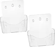 LIGHTAOTAO 2Pcs Clear Wall Holder Transparent File Display Rack for Office Flexible Pamphlet Organizer for Papers Bills and Documents Storage