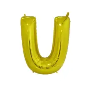 Gold U Alphabet Foil Balloon 86cm Birthday Party Decor Supplies AUS Stock