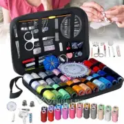 126Pc Sewing Kit Measure Scissor Thimble Thread Needle Storage Box Travel Set
