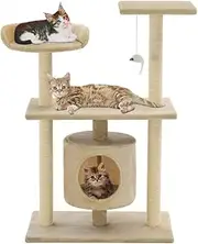 Cat Tree with Sisal Scratching Posts 95 cm Beige