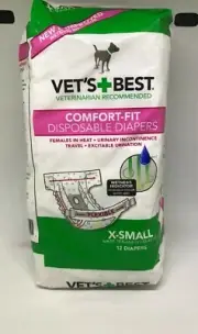 Vet's Best Comfort-Fit Disposable Female Diapers XS 12pk