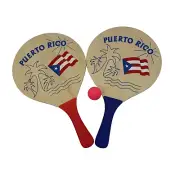 Puerto Rico 2 Paddles Beach Set Rican Boricua (Ball Included) Outdoor Game