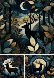 Deer by Moonlight | A4 Rice Paper | Paper for Decoupage | Decoupage Creatives