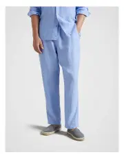 [Fine Day] Linen Pant in Light Blue