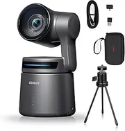 OBSBOT Tail AIR AI-Powered 4K PTZ Streaming Camera Webcam, Support NDI, AI Auto Track PTZ Camera, f/1.8 Aperture, Video Camera Live Streaming for Church, Sports, with Tail Air Smart Remote
