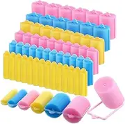 56Pcs Foam Sponge Hair Rollers, Soft Sleeping Curlers and Rat Tail Comb - Flexible Curler Tool for Overnight Curl and Volume, 6 Sizes