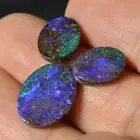 Three Piece Set Solid Boulder Opal Collection Blue Jewelry Earring Pendant BIG