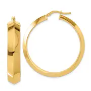 Bronze/Yellow Bronze Polished Round Hoop Earrings