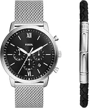 [FOSSIL] Men's Silver Stainless Steel Neutra Analogue Watch, 44mm