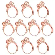 20Pcs Round Rotation Alloy Open Back Bezel Pendants Resin Frame, Rose Gold