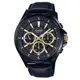 【CASIO】埃及風密編織錶帶皮帶紳士錶－黑X金(MTP-E303BL-1A)正版宏崑公司貨