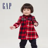 在飛比找蝦皮商城優惠-Gap 嬰兒裝 寶寶棉質格紋洋裝含尿布套-紅色格紋(6562