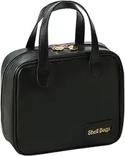 Toiletry Bag Travel Bag with Hanging, Makeup Bag Water-Resistant Makeup Cosmetic Bag Travel Organizer for Accessories, Shampoo, Full-Size Container, Toiletries (Black)