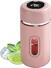 Drinking Glass - 280ml Reusable Glass Bottles,Anti-Fall Tea Cup Portable Tumbler with Real-Time Temperature Display for Daily Use Travel Restaurant Picnic Gym Home Work Coffee Desktop